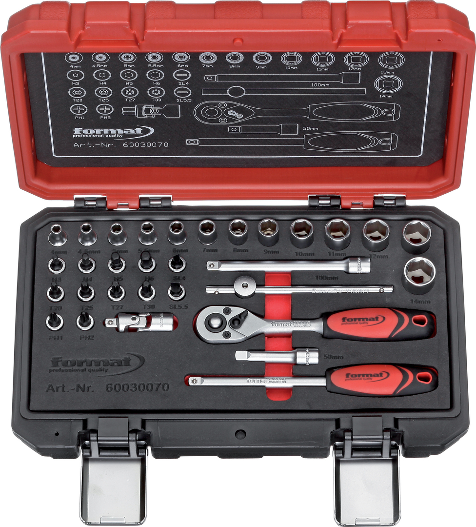 FORMAT Steckschlüssel-Garnitur 1/4" 31-teilig