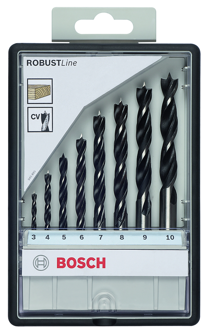 BOSCH Holzspiralbohrer-Set Robust Line, 8-teilig