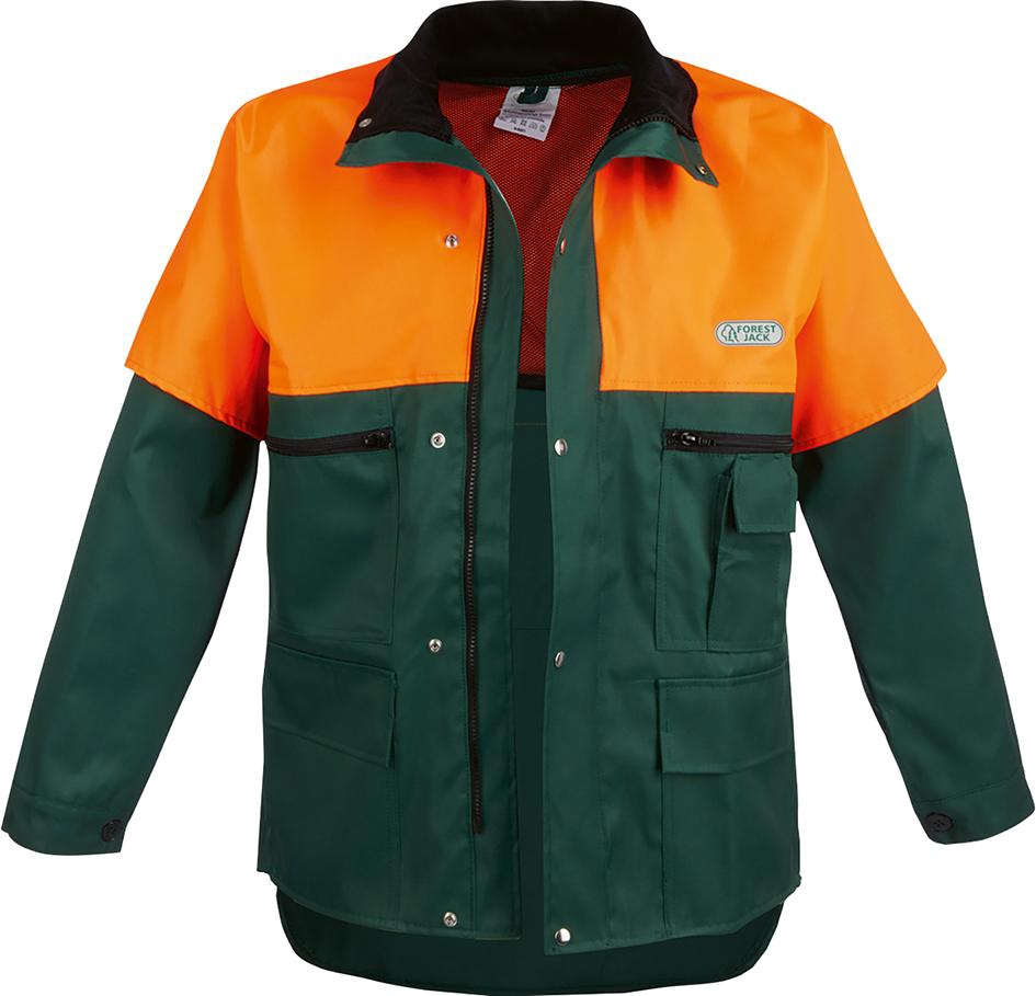 Forstschutz-Jacke mit Schnittschutz EN381-11 Kl.1, grün/orange