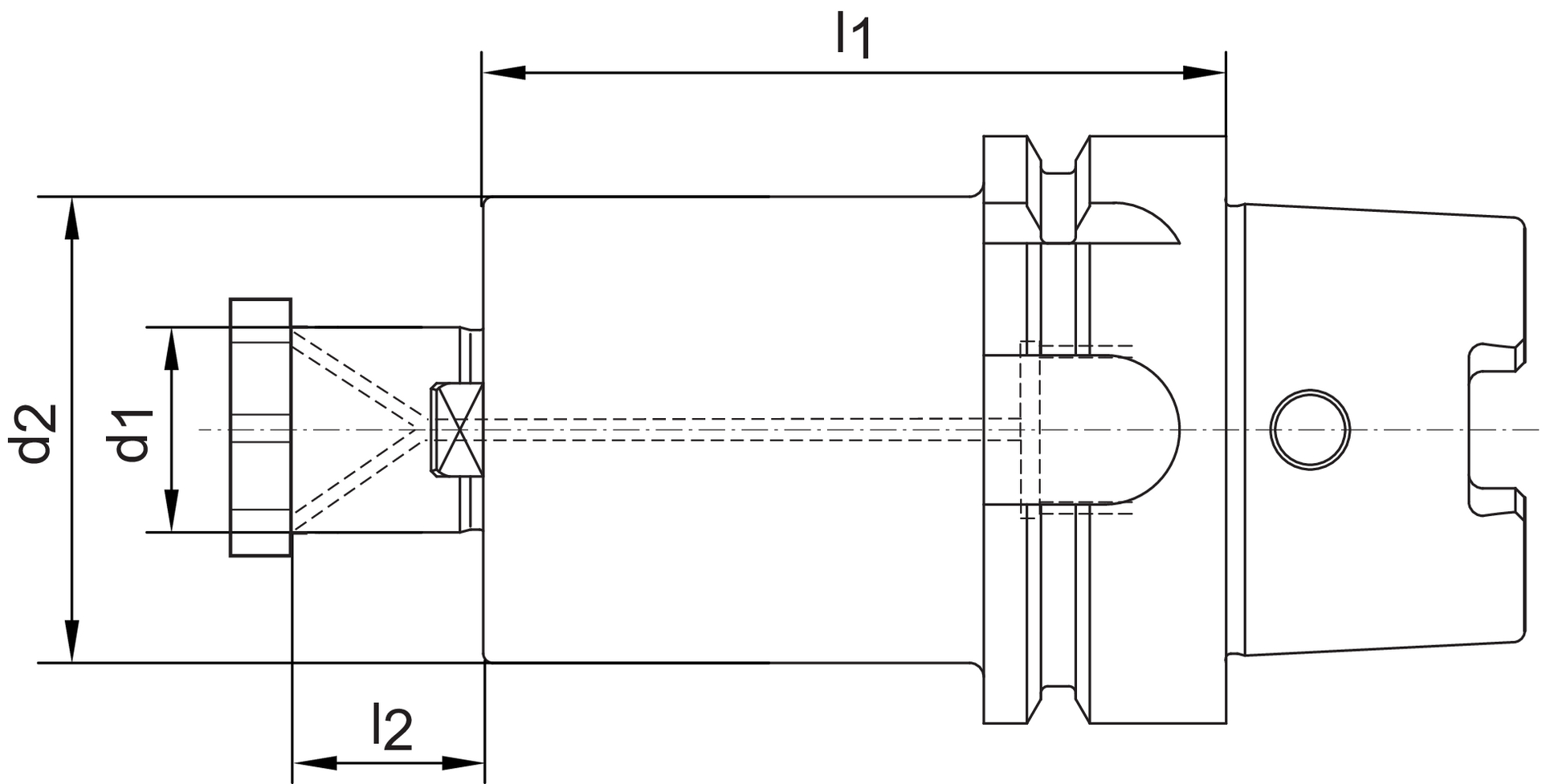 Aufsteckfr.-Dorn D69893A HSK-A100-16x 50mm  Haimer