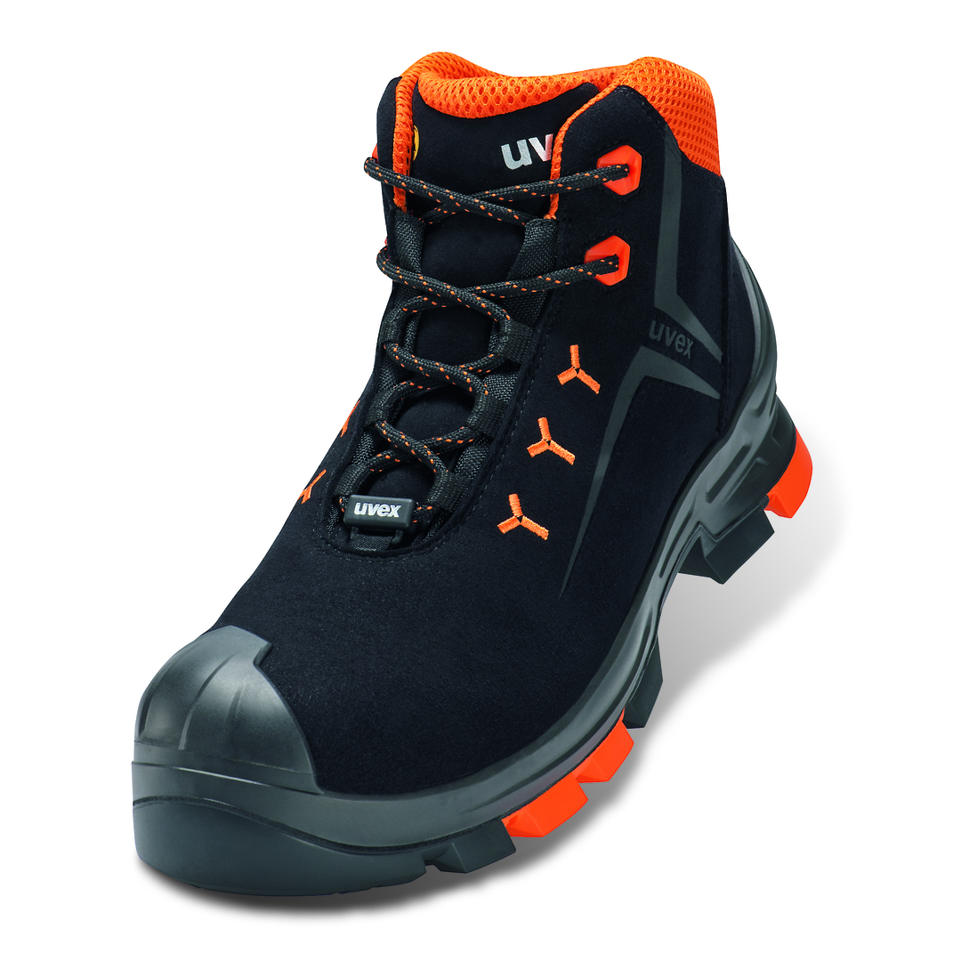 UVEX 2 Sicherheits-Stiefel Gr. 42 W11 S3L ESD SR schw/orange 6509.2