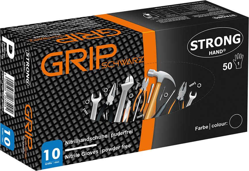 STRONGHAND Einweghandschuhe Grip, ungep. orange, Box à 50 Stück, Größe 10