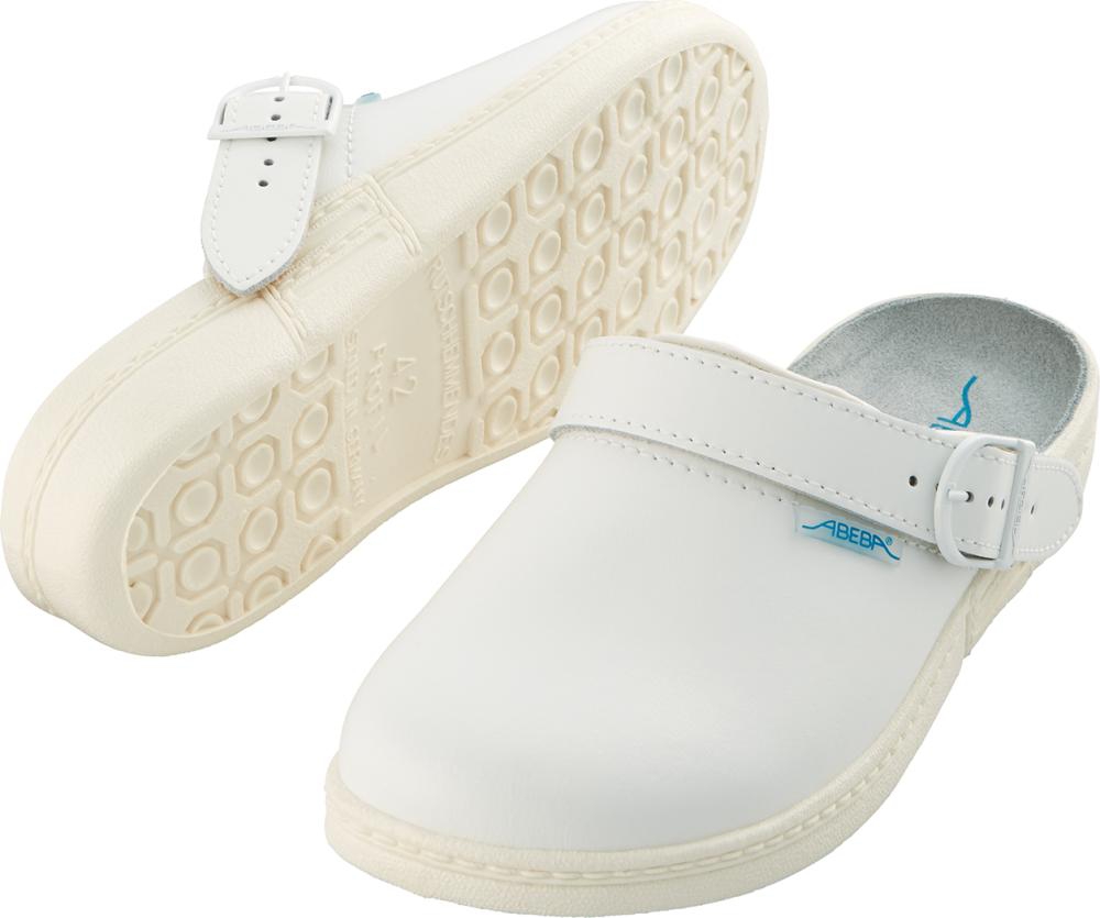 ABEBA Berufsschuh Damen/Herren CLOG 7020 Glattleder weiss Gr. 38