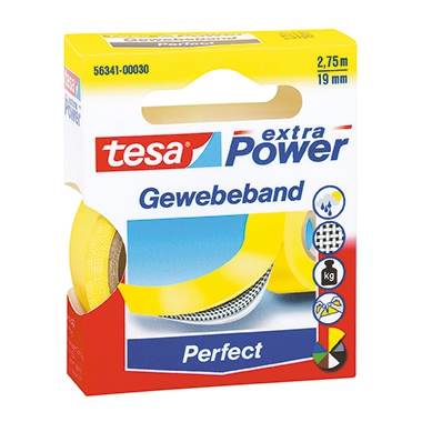 tesa Gewebeband Extra Power Perfect 56341-00030 19mmx2,75m gelb