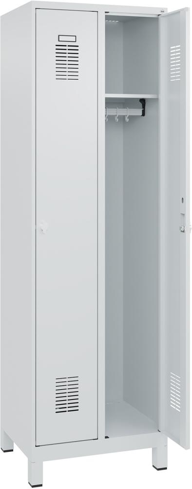 FORMAT Garderobenschrank BASIC, Füße 1850x600x500mm, 7035, 2 Abt.