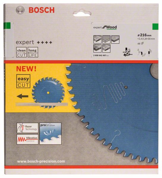 BOSCH Kreissägeblatt Expert for Wood 216x30x2,4/1,8 mm, 48 Z