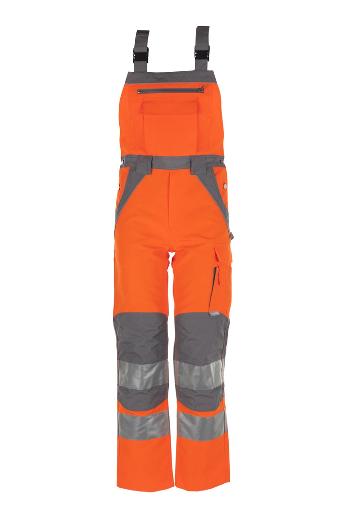 PLANAM Plaline Warnschutz Latzhose orange/zink, Gr. 98