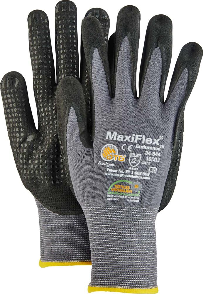 ATG Nylonhandschuh Maxiflex Plus 34-844 Gr. 10 - mit Nitril-Noppen Endurance