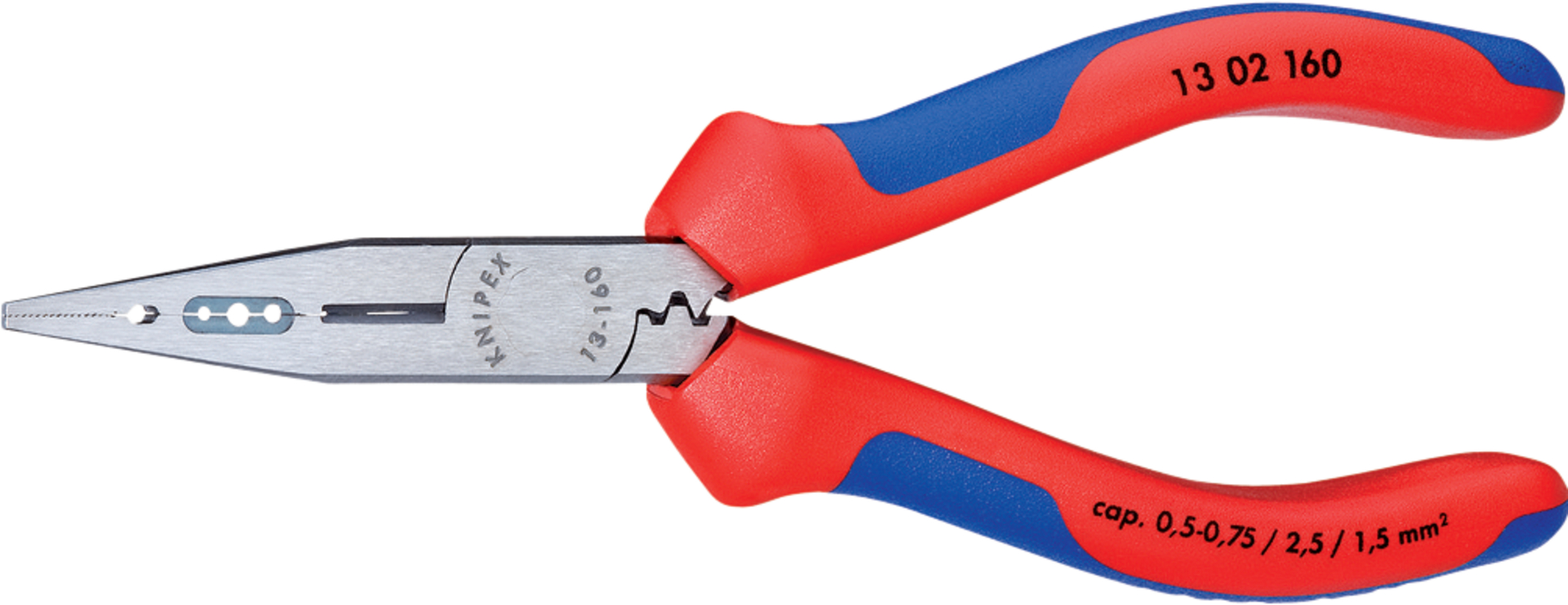 KNIPEX 13 02 160 Verdrahtungszange mit Mehrko.-Hülle schwarz atram. 160 mm