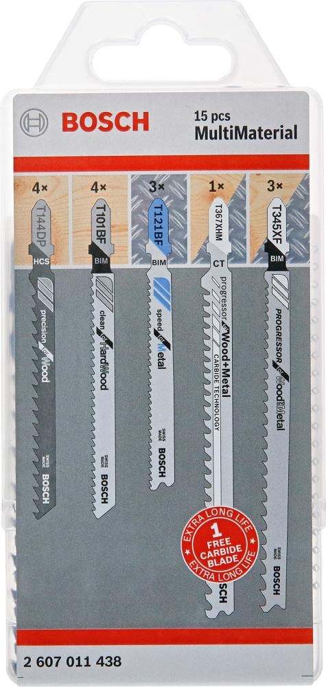 Bosch Stichsägeblatt-Pack, Multi Material, 15 tlg. 2607011438