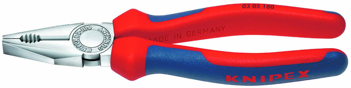 KNIPEX 03 05 180 Kombizange mit Mehrko.-Hülle verchromt 180 mm