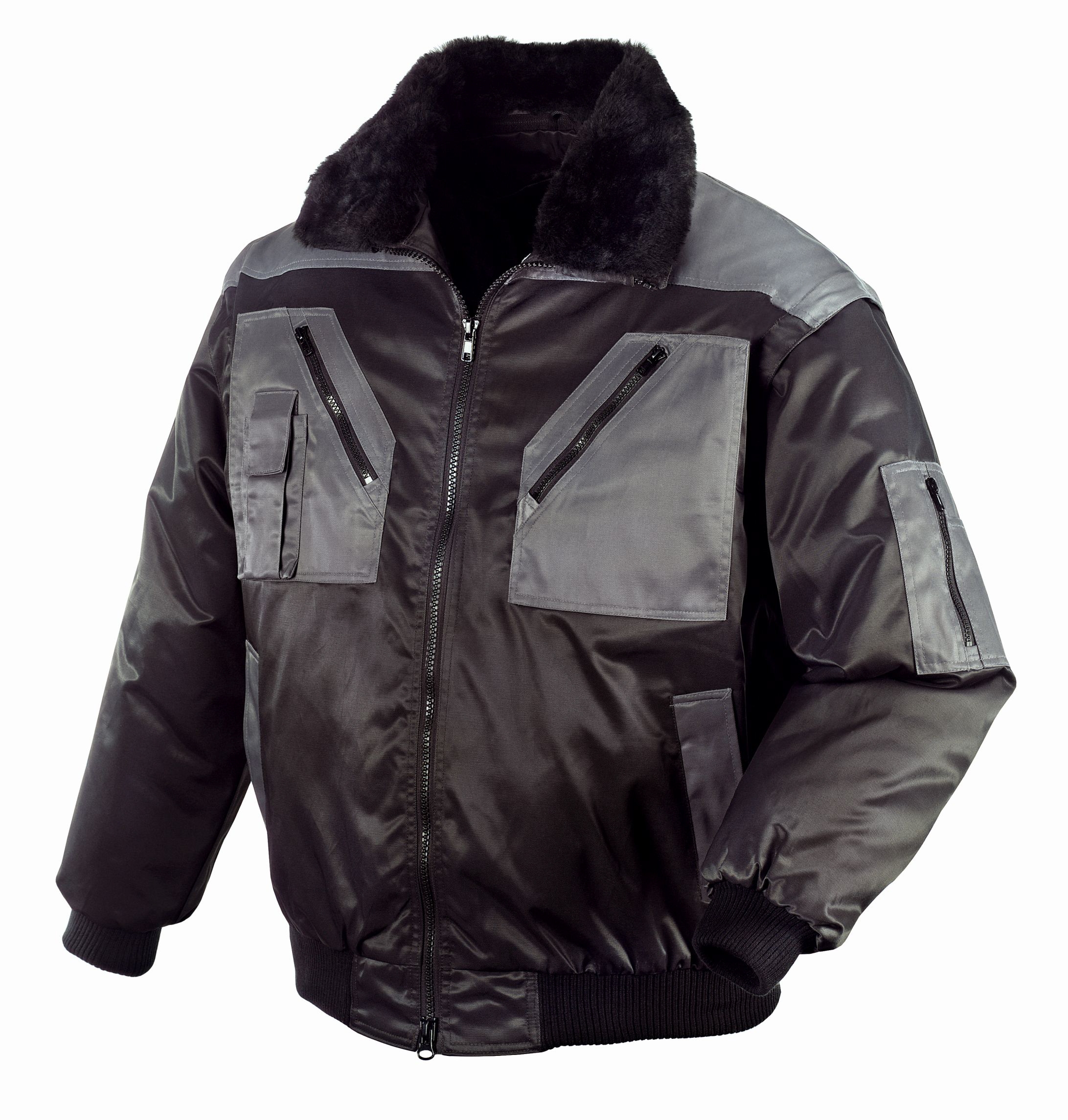 Pilotenjacke 4-in-1 Gr. L, schwarz/grau