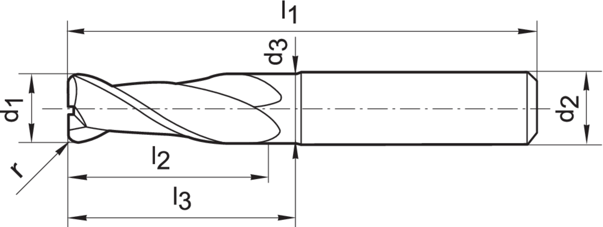 FORMAT GT Torusfräser VHM 16/2,0mm Z2 kurz HA TA-C