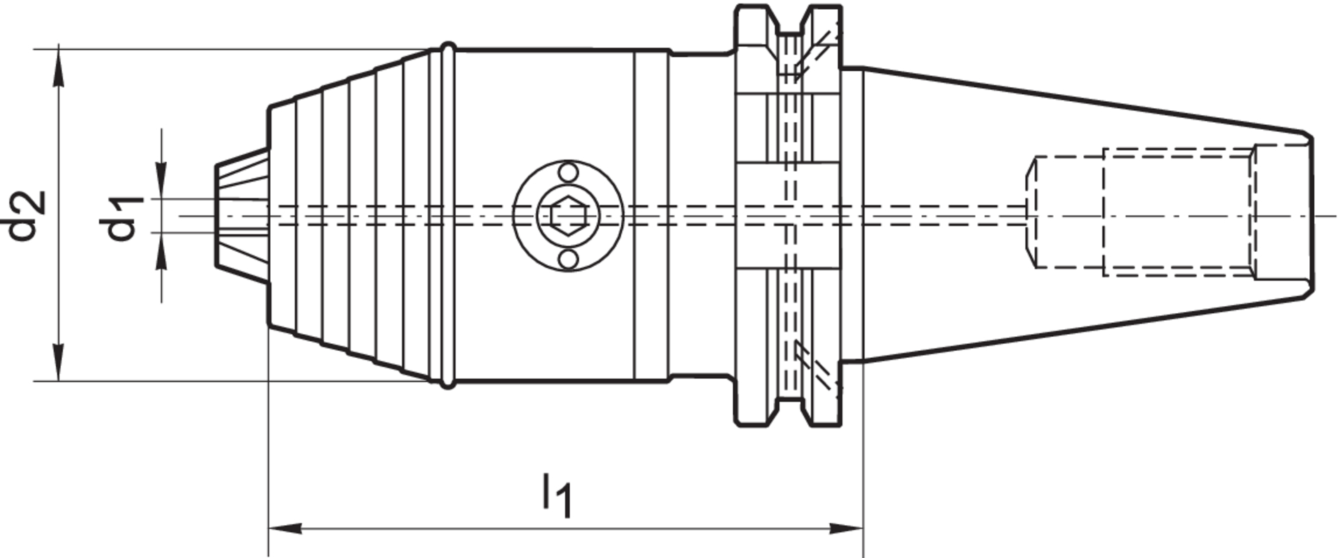 Kurzbohrf. D69871 ADB R/L 0,3- 8 SK40           WTE