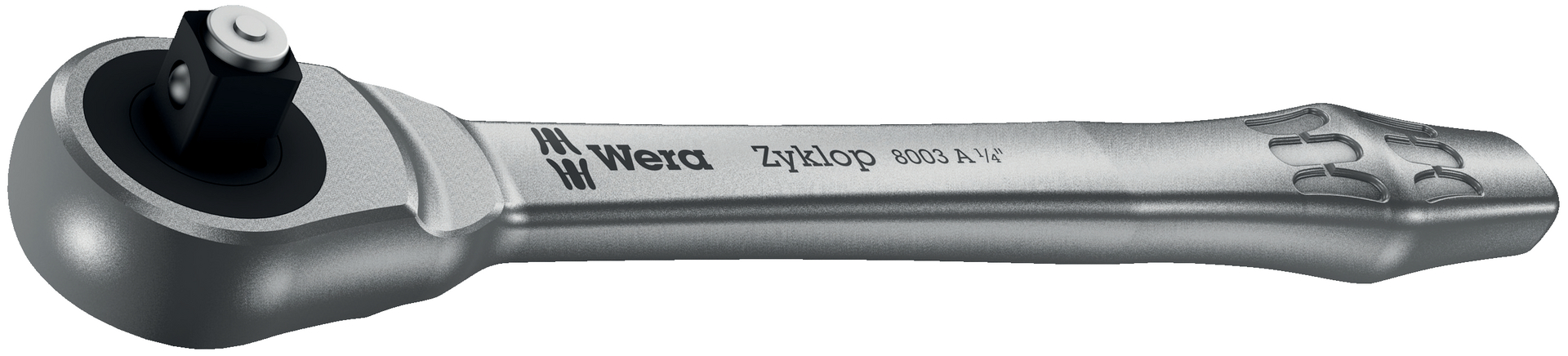 WERA Metall-Knarre mit Durchsteckvier- kant, 1/4"Antrieb, 8003 A Zyklop