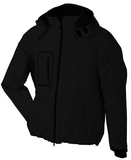 JN Mens Winter Softshell Jacket JN1000 95%PES/5%EL, black, Größe L