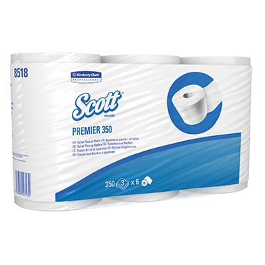 Scott Toilettenpapiert Plus 8518 020 3lagig 350Bl. 6 St./Pack.