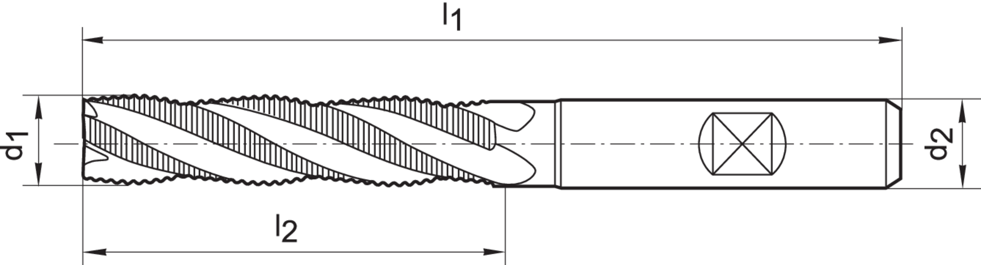 FORMAT Schruppfräser DIN844 L HSSE HR 8,0 mm