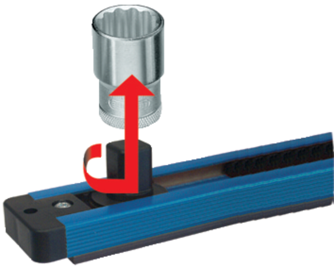 GEDORE Steckleiste 1/4" magnetisch, 380mm 13 Steckplätze, SL 2013, 1761080