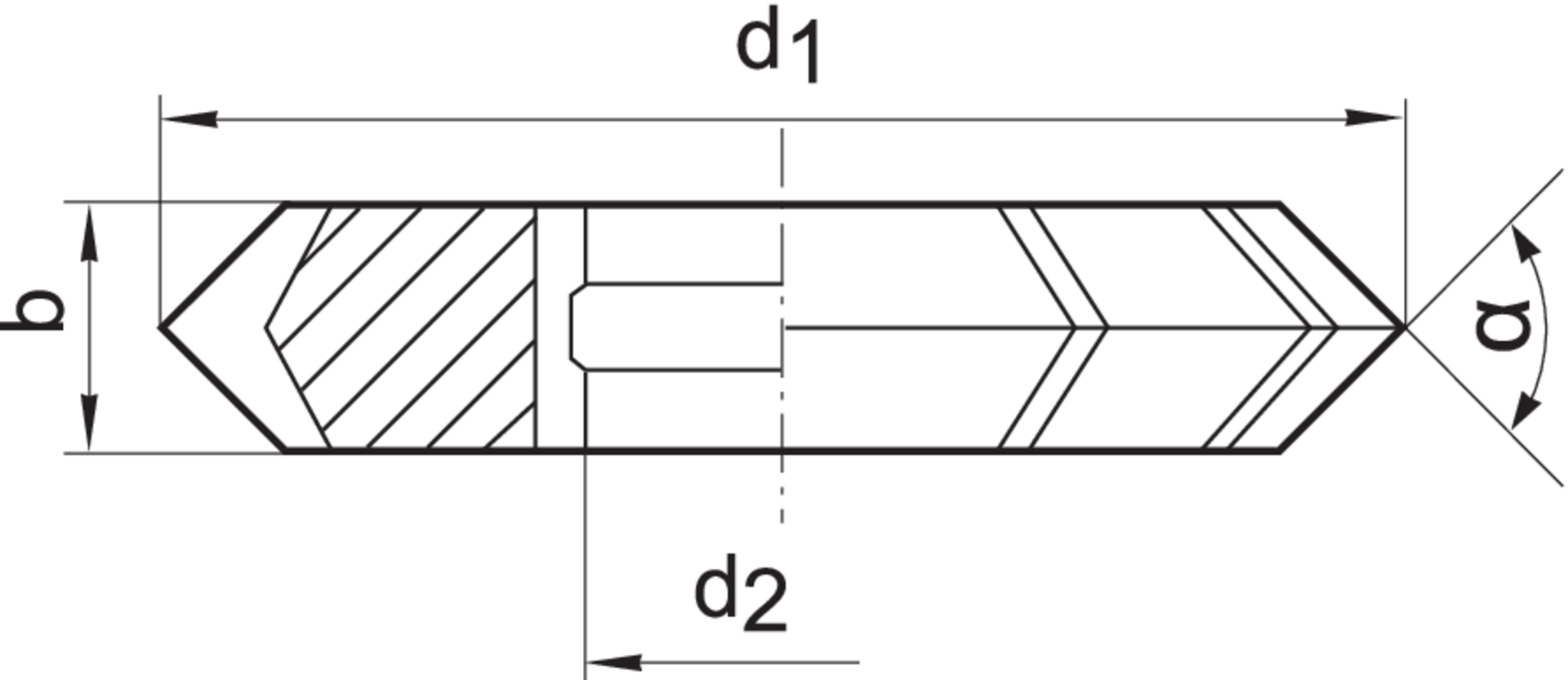 FORMAT Prismenfräser DIN847 HSS 90 Grad 100 x 32 mm