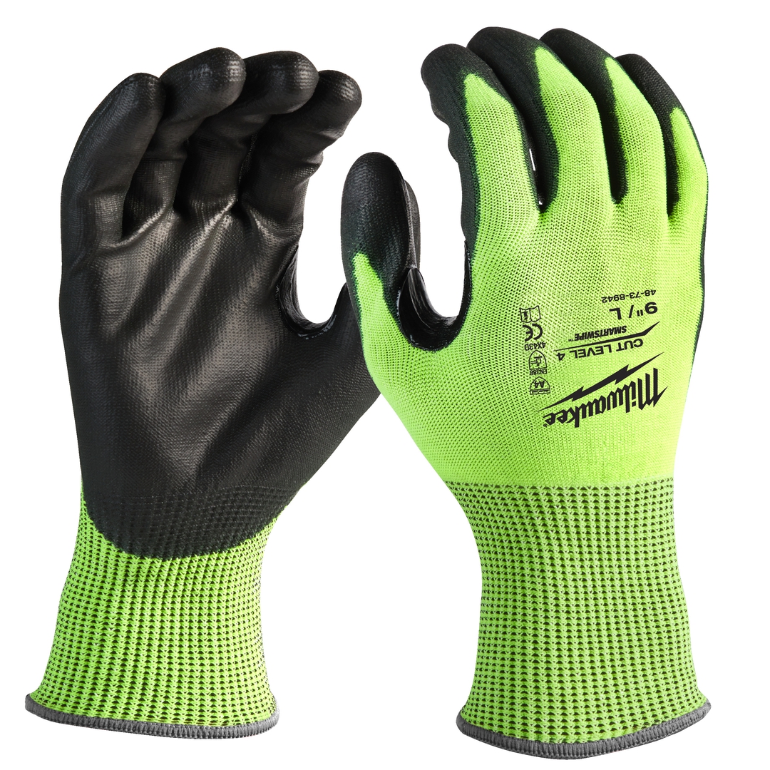 MILWAUKEE Hi-Vis Schnittschutzhandschuh Klasse 4/D Größe 7 (S)