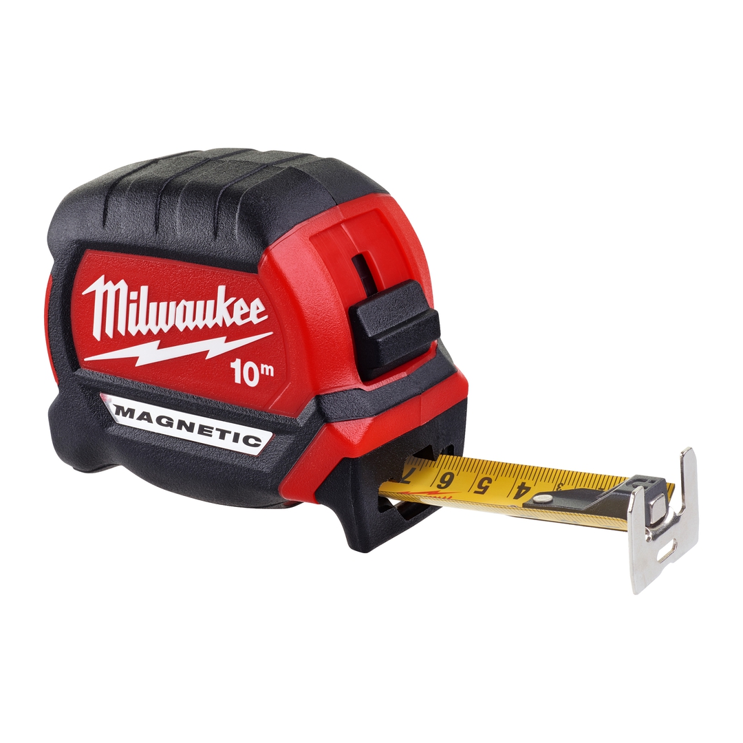 MILWAUKEE Premium-Bandmaß 10 m magnetisch, 27 mm breites Band