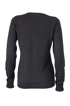 JN Ladies V-Neck Pullover JN658 100%BW, anthracite-melange, Größe 2XL