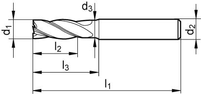 FORMAT GT Schruppfräser VHM 20,0mm Z3 HB TA-C