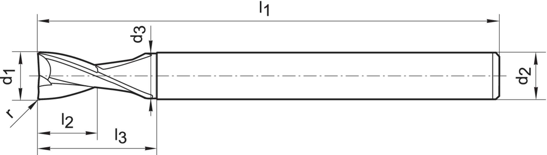 FORMAT Schaftfräser VHM 25G 10,0mm HA Z 2 W