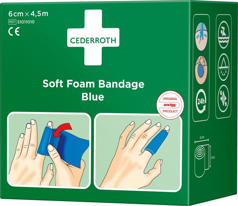 CEDERROTH Schaumbandage blau, 6cm X 4,5M