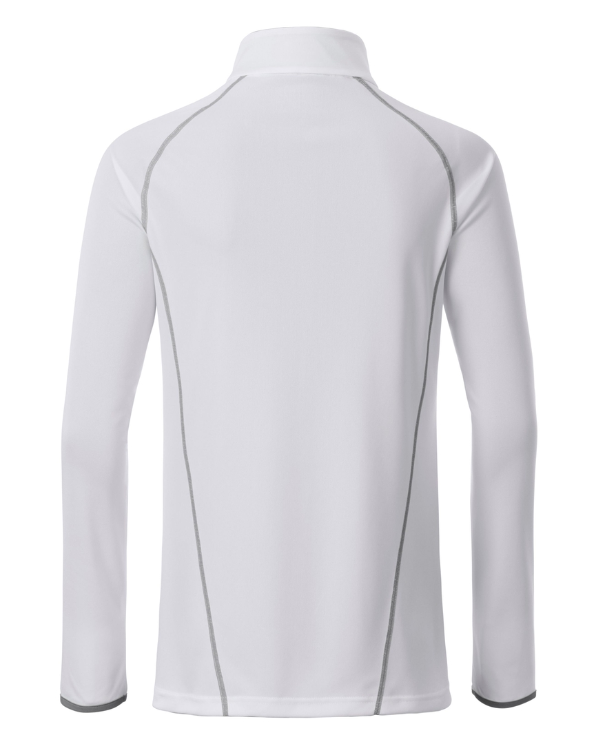 JN Ladies' Sports Shirt Longsleeve JN497 white/silver, Größe XS