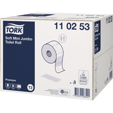 TORK Toilettenpapier Mini Jumbo 110253 2-lagig ws 12 Rl./Pack