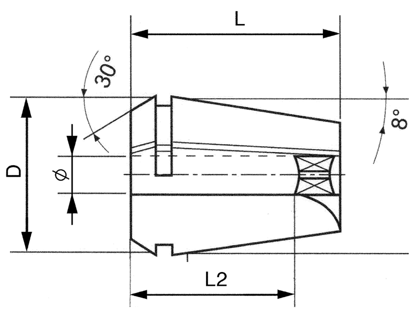 FORTIS Spannzange mit Vierkant ER25-5,5X4,3