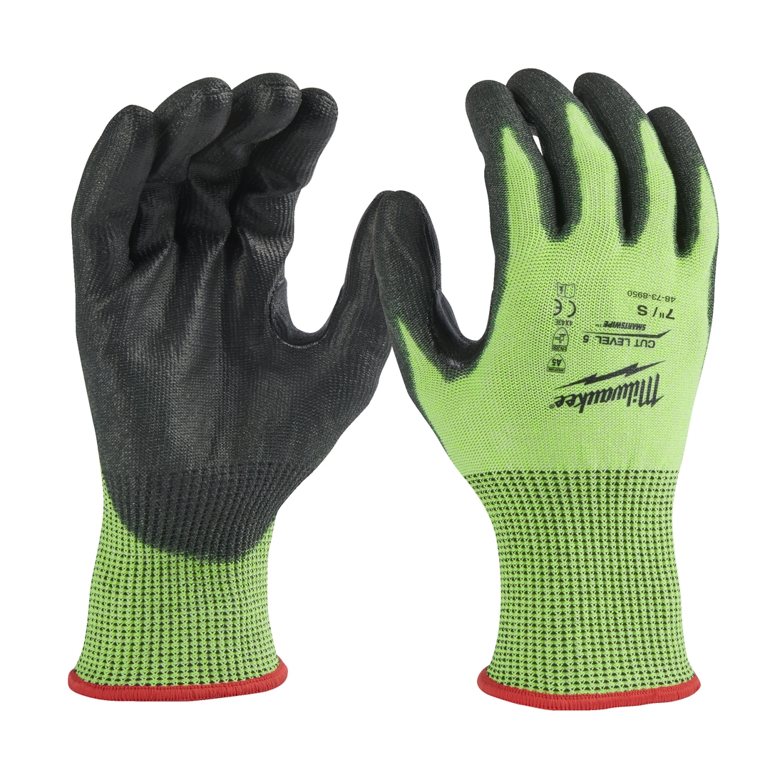 MILWAUKEE Hi-Vis Schnittschutzhandschuh Klasse 5/E Größe 7 (S)