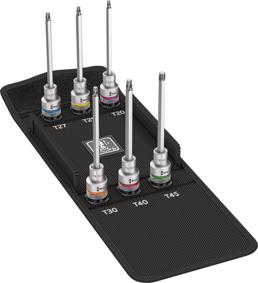 Schraubend.-Eins.Grt.1/2" 6tlg Tx Haltef.lang Wera