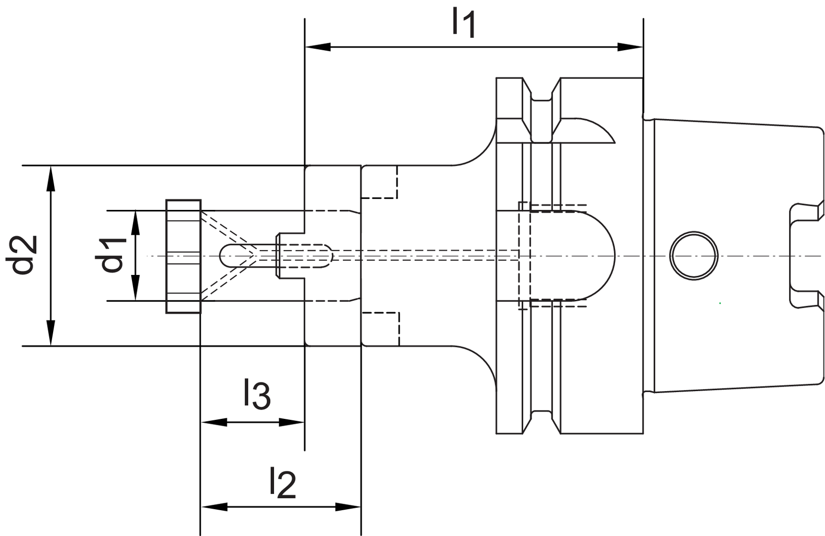 Kombi-Aufst.Dorn D69893A HSK-A 63-16x 60mm