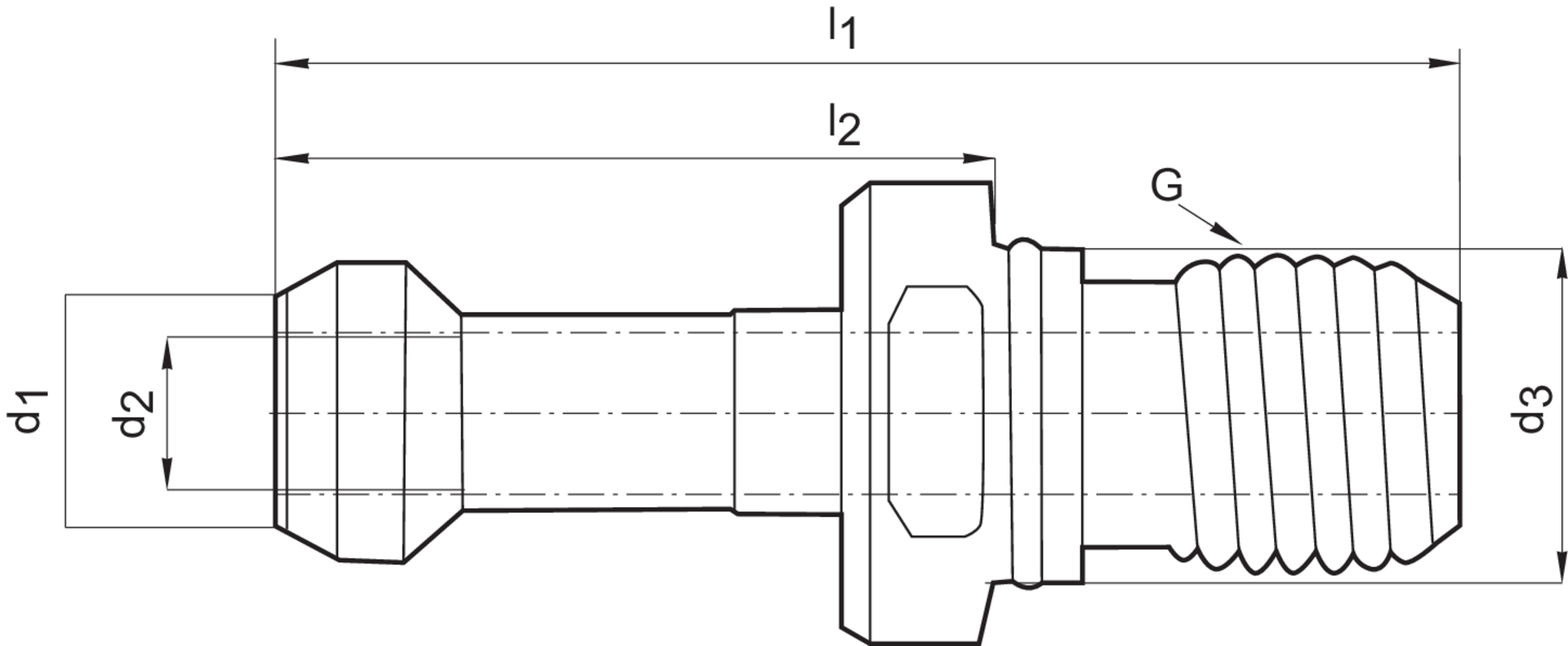 FORMAT Anzugsbolzen JISB6339 BT40 90 Grad Innenkühlung