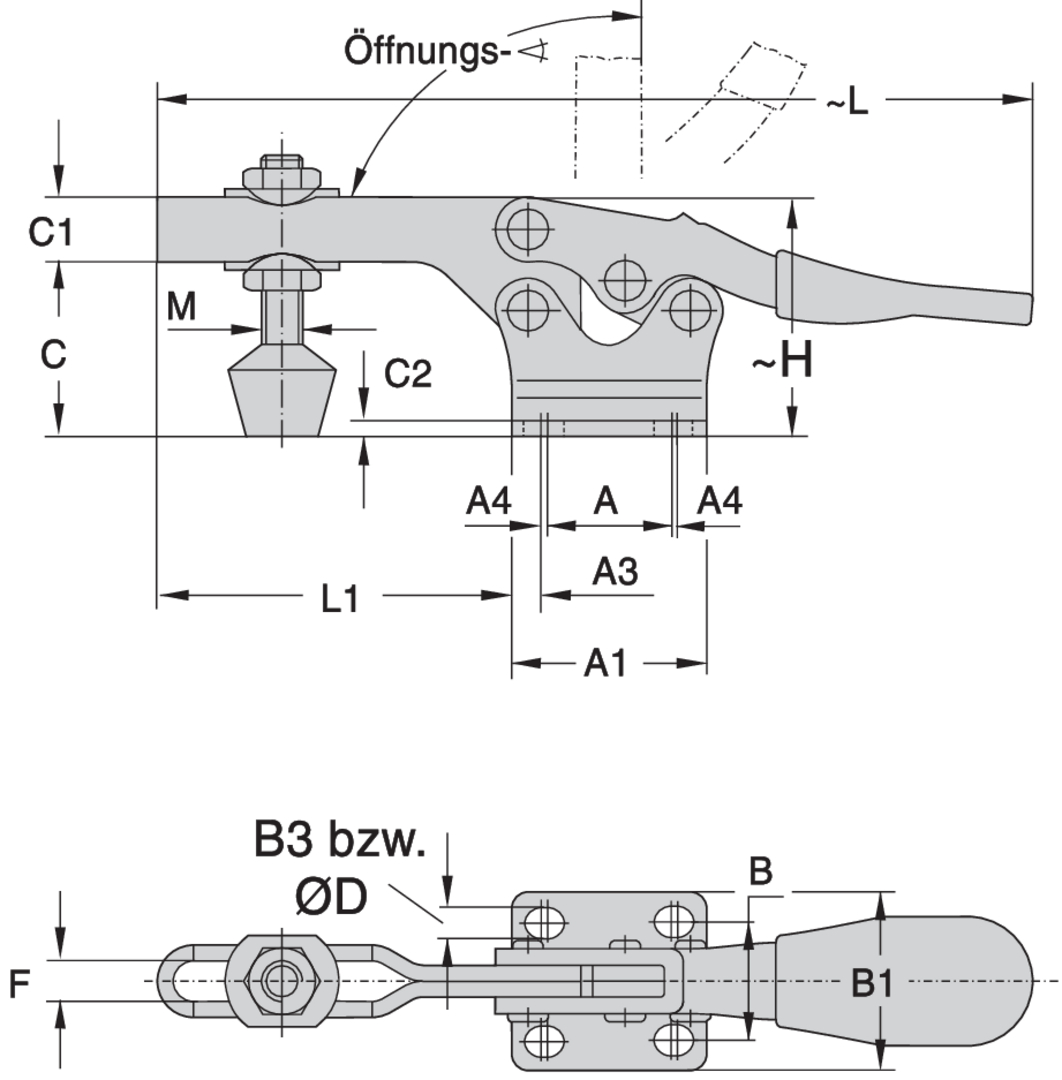 DESTACO Horizontal-Spanner DST 205-U Andruckspindel 205208 - M