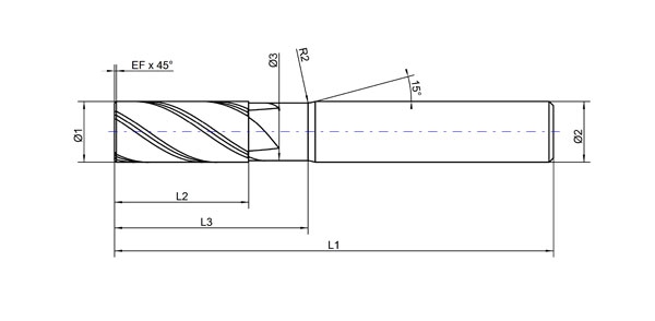 FORMAT GT VHM Schaftfräser HPC Überlang 20,0 mm EF Z4 UNI 35/38°