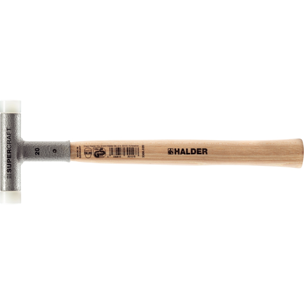 HALDER Schonhammer SUPERCRAFT Hickory-Stiel,Nylon,80 mm,rückschlagfrei