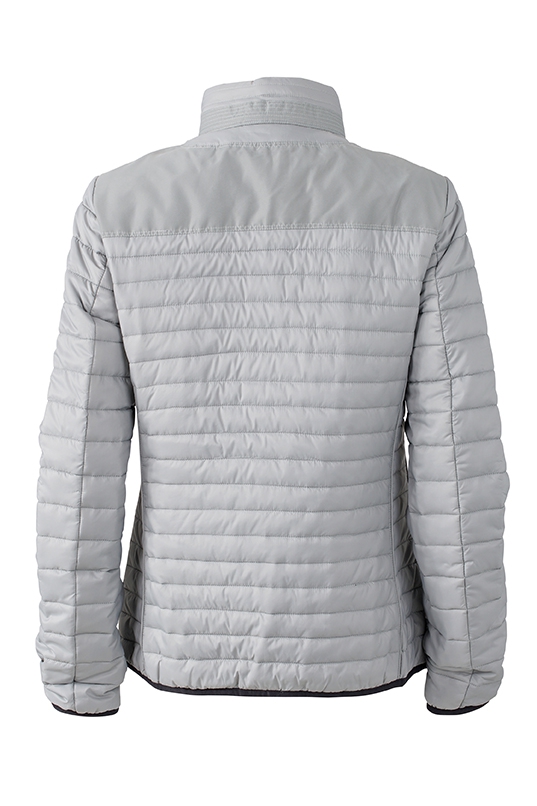 JN Ladies Lightweight Jacket JN1111 100%PES, silver/black, Größe S