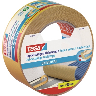 TESA Doppelseitiges Klebeband 50 mm breit, 25 m lang