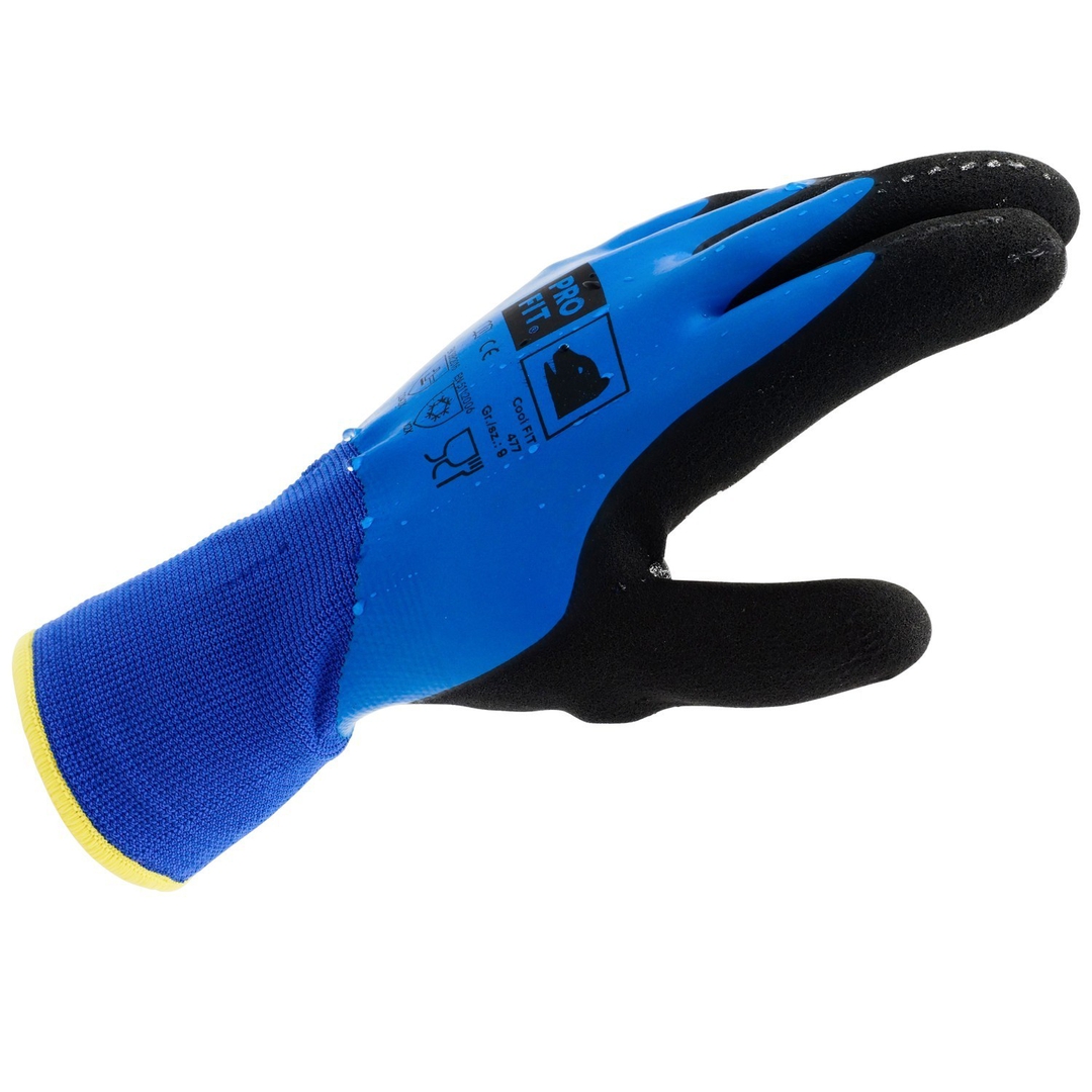 PRO FIT Kälteschutzhandschuh AbsolutCool Latex, blau/schwarz, Gr. 10