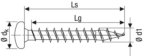 SPAX Halbrundkopf PZ2 Vollg. 4CUT WIROX 500St, 4x40mm