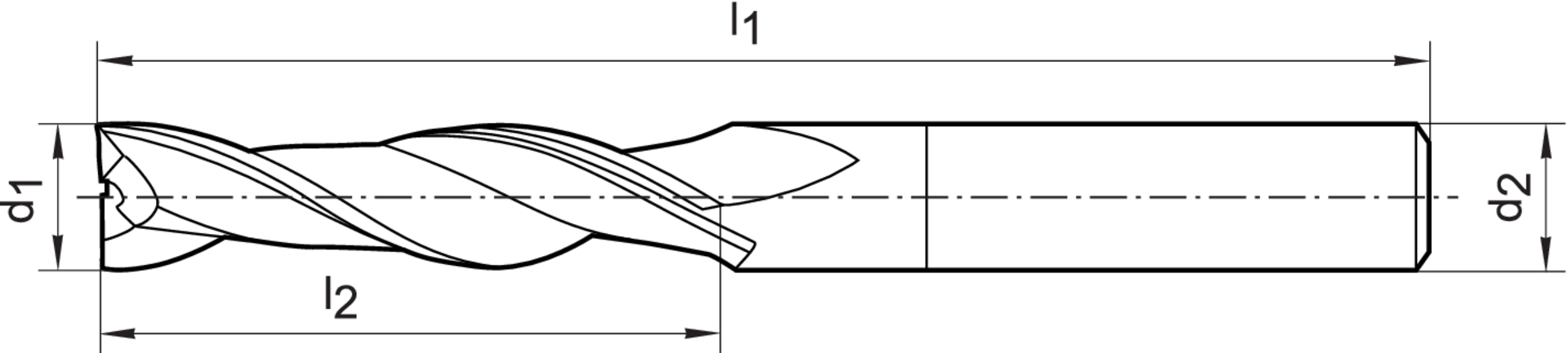 FORMAT Schaftfräser WN VHM 8,0 mm extra lang HB Z 2