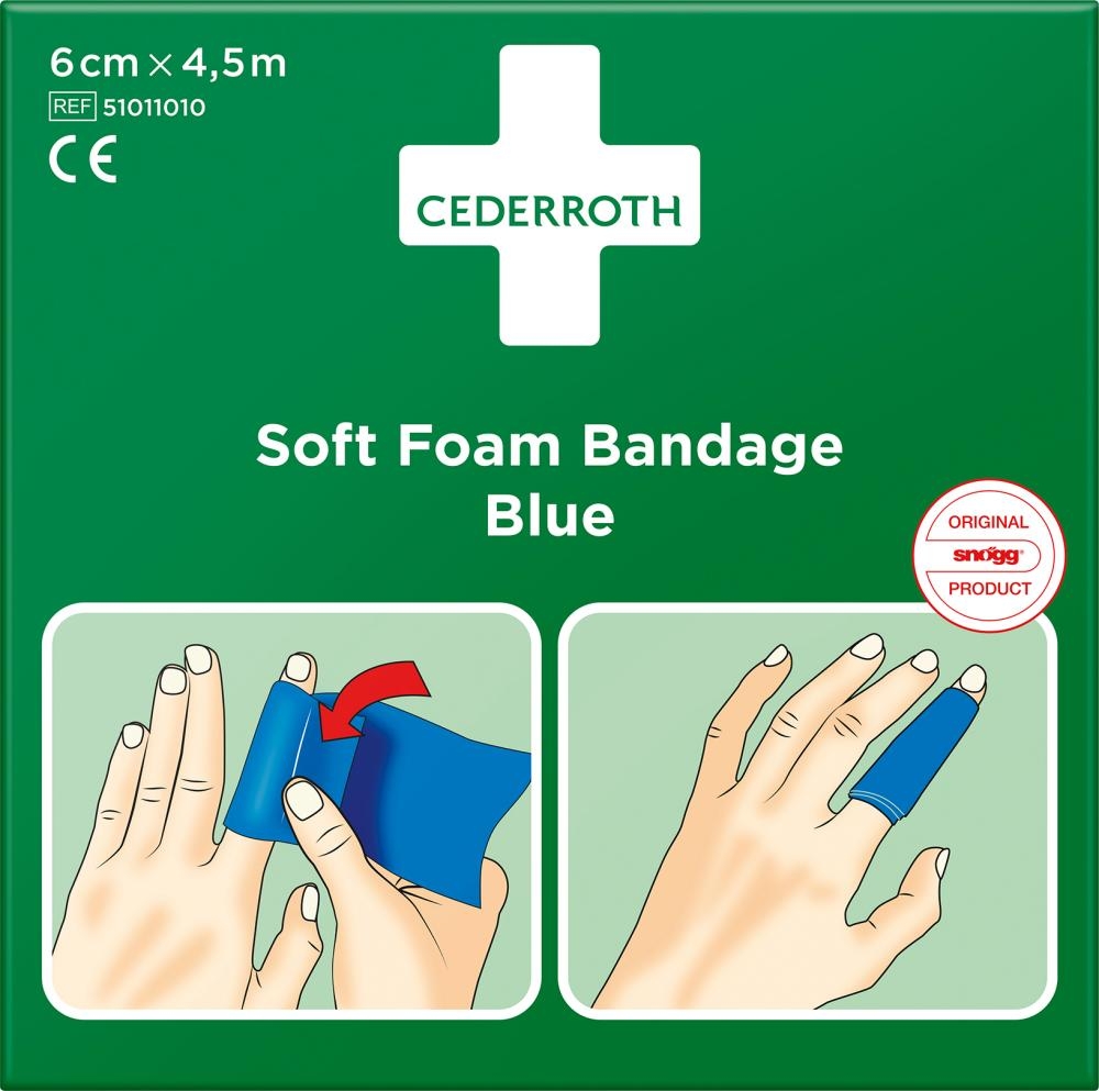 CEDERROTH Schaumbandage blau, 6cm X 4,5M