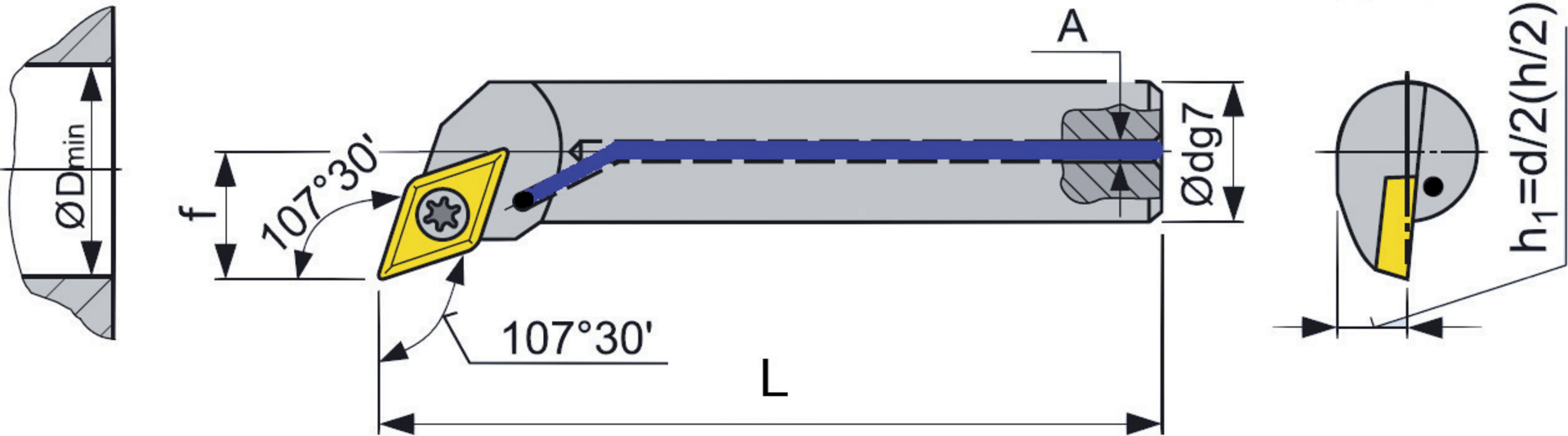 Bohrstange 107,5G m.IK. A16M SDQCR 07