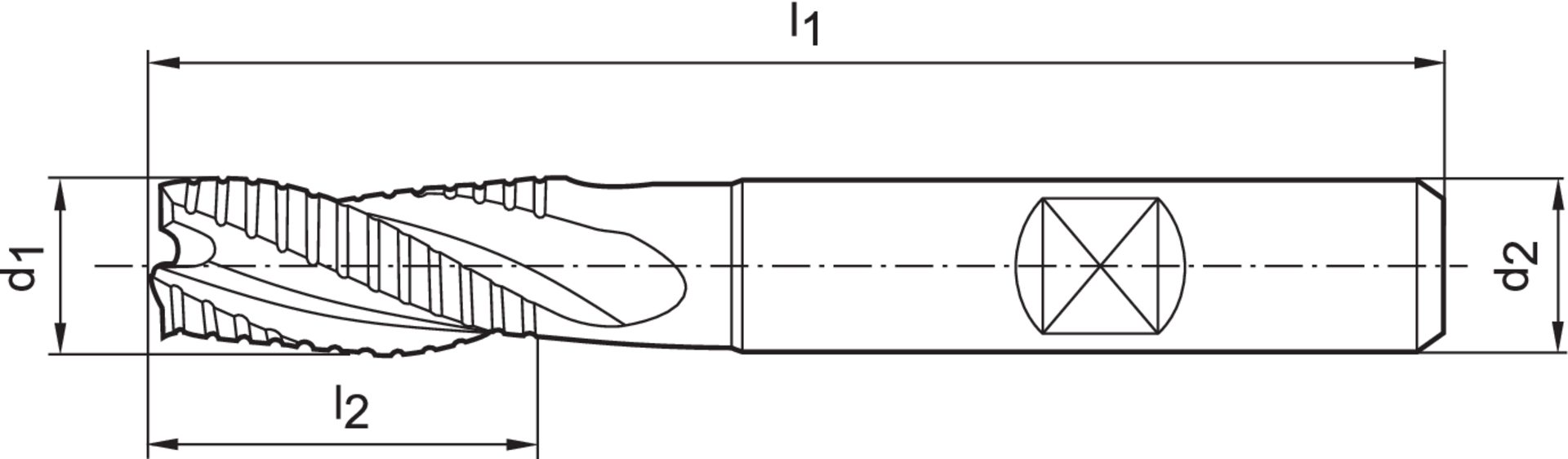 FORMAT Dreischneiderfräser DIN844K TiAlN HSSE 25,00mm NF