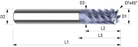 WEMAG VHM-Fräser VRC Uni 10,0/EF0,2 D2=10HA L2=22 L1=72 L3=30 d3=9,8 Z=7