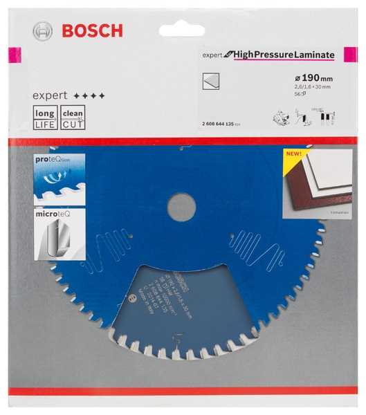 Kreissägeblatt HW Expert HPLaminate 190x30x2,6 56T